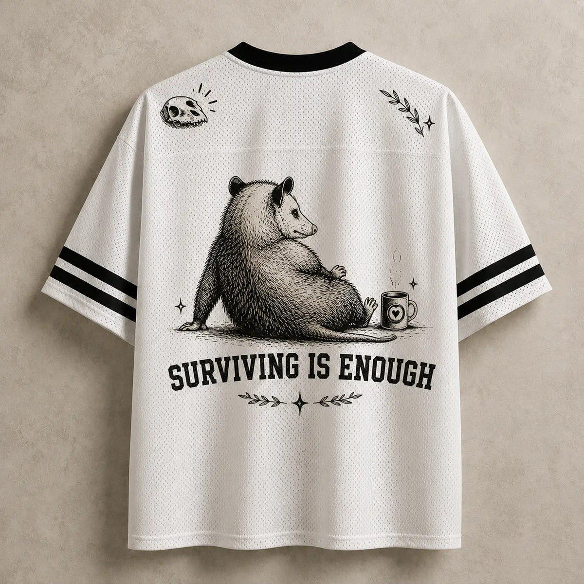 Opossum Jersey Shirt My Back Hurts But I'm Being Really Brave About It Surviving Is Enough Chaosbornwear