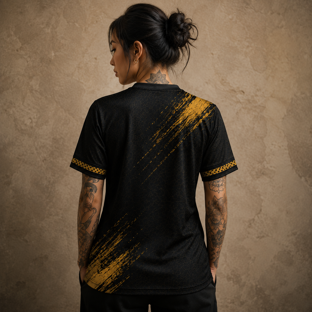 Palestine Jersey Shirt Black Gold Heritage Edition Chaosbornwear