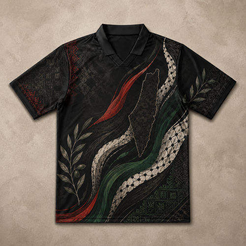 Palestine Polo Shirt Black Heritage Premium Edition Chaosbornwear