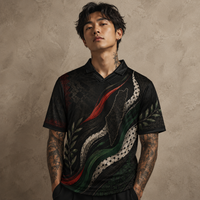 Palestine Polo Shirt Black Heritage Premium Edition Chaosbornwear