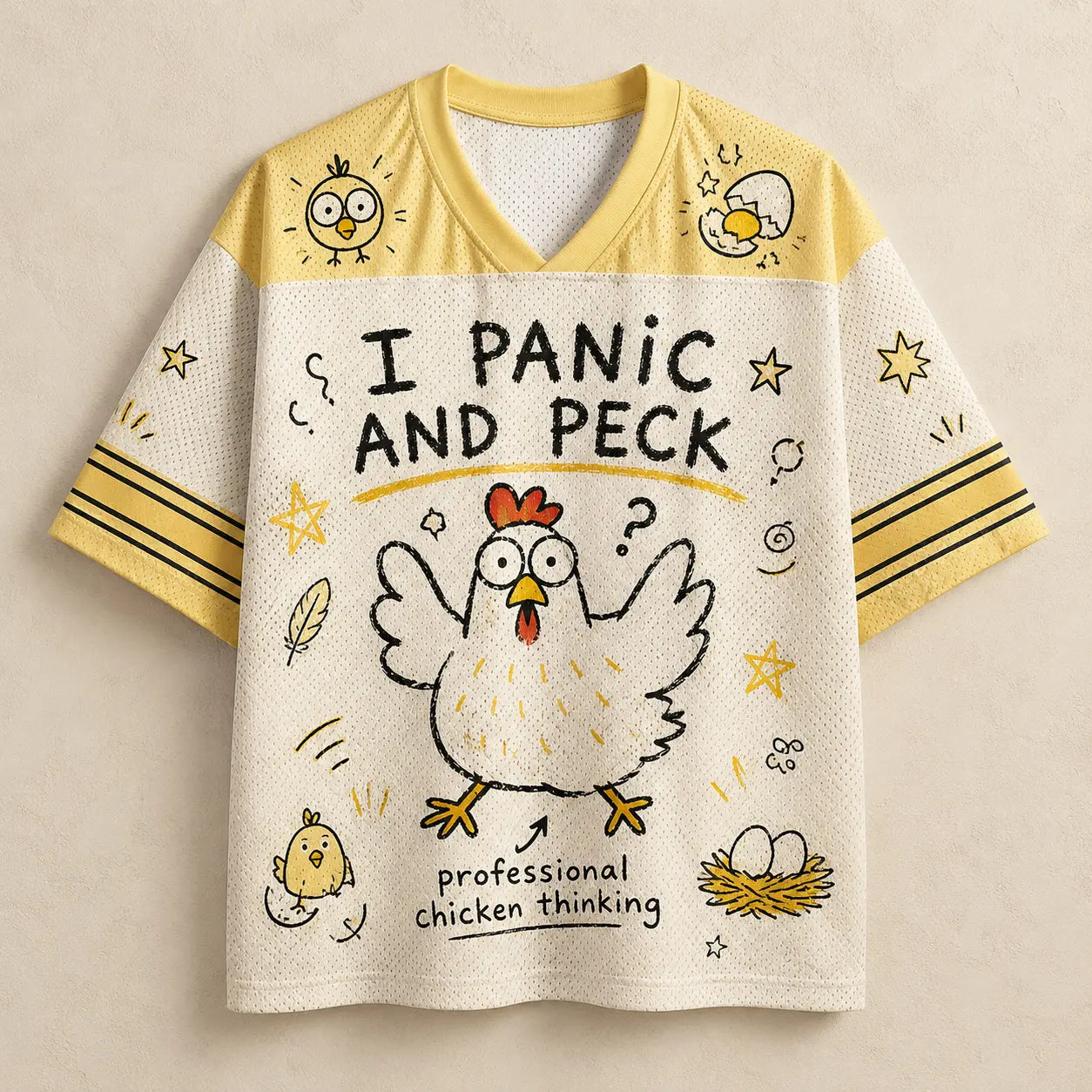 Panic & Peck Chicken Mesh Football Jersey Chaosbornwear
