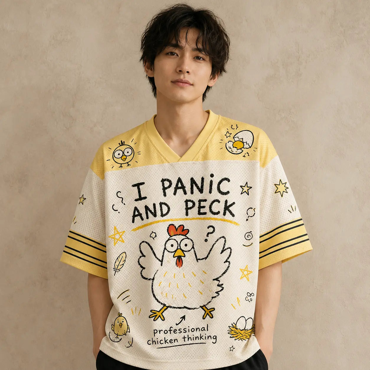 Panic & Peck Chicken Mesh Football Jersey Chaosbornwear
