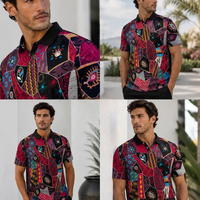 Patchwork Polo Shirt Mens Colourful Retro Golf Shirt Chaosborn