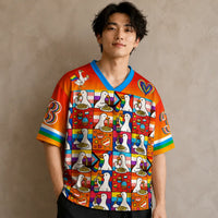 Pride Duck Spaghetti Rainbow Jersey Shirt All Over Print Chaosbornwear