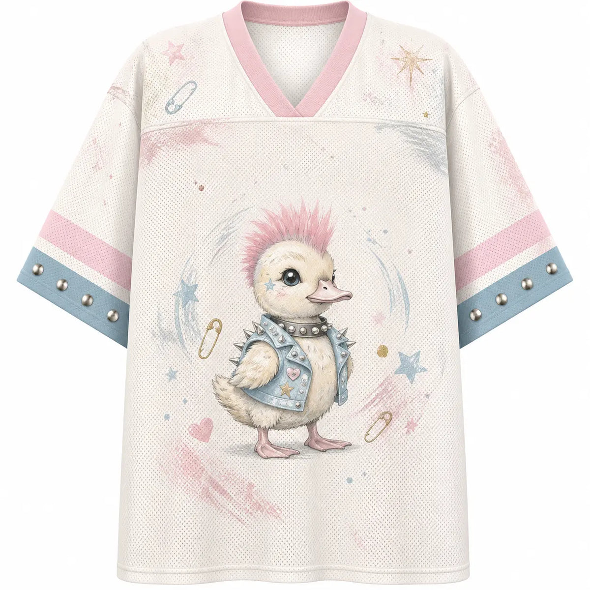 Punk Duck Jersey Shirt Pastel Pink Studded Vest Chaosbornwear