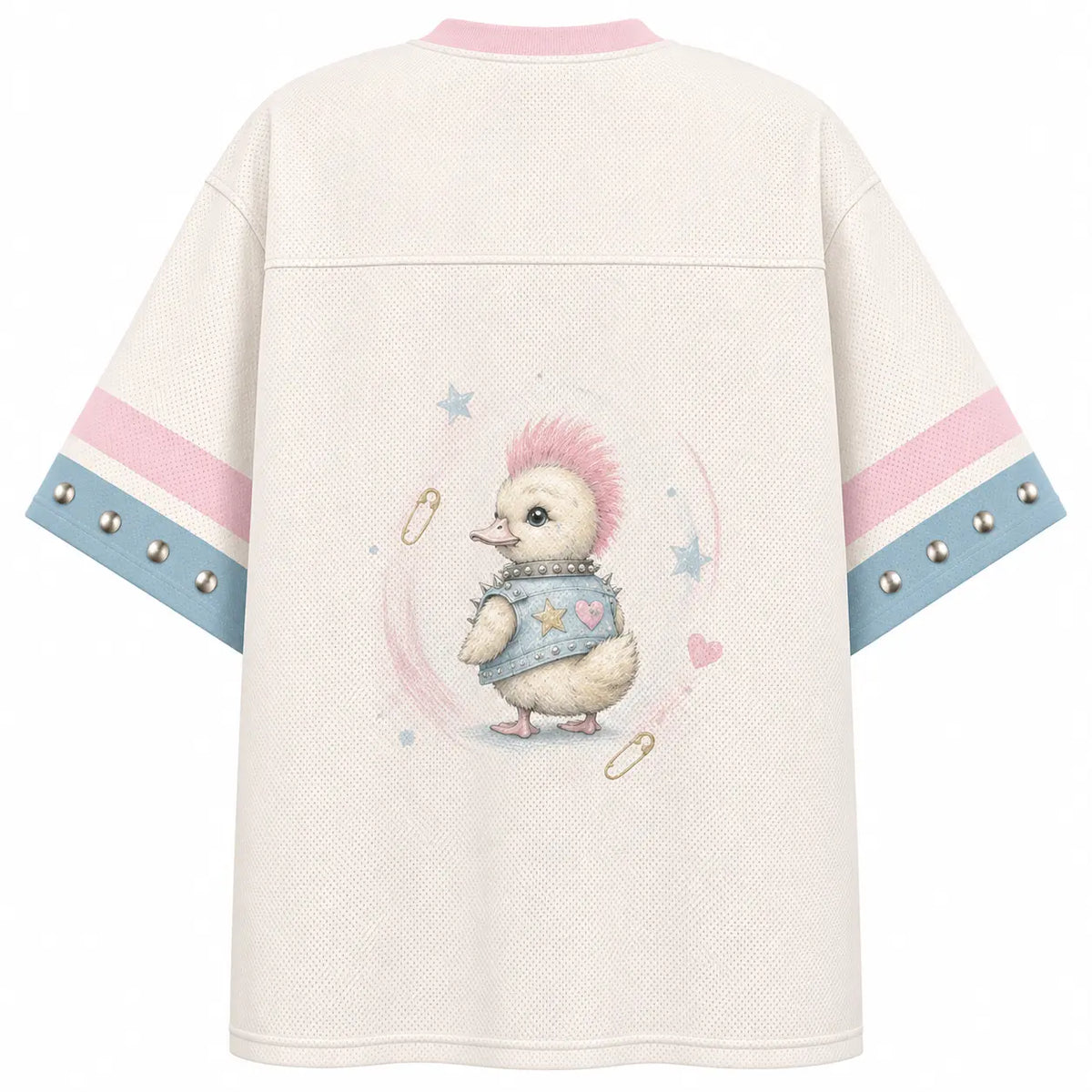 Punk Duck Jersey Shirt Pastel Pink Studded Vest Chaosbornwear