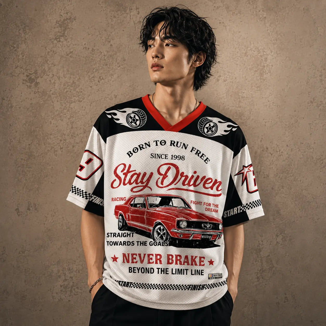 Racing Football Shirt Mens Vintage Car Soccer Jersey Chaosbornwear