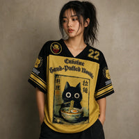 Ramen Football Shirt Womens Cat Noodle Soccer Jersey Chaosbornwear
