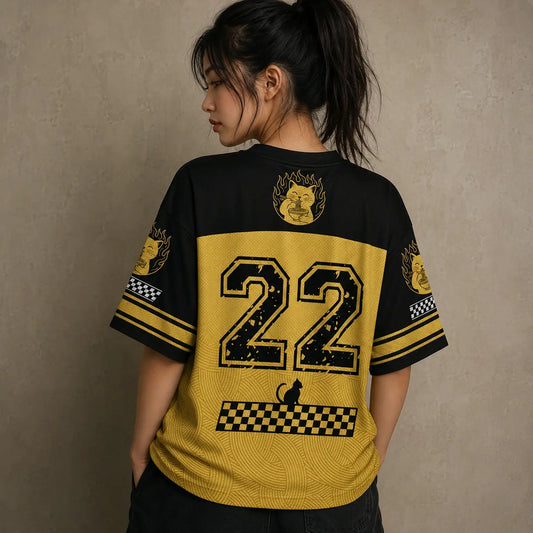 Ramen Football Shirt Womens Cat Noodle Soccer Jersey Chaosbornwear