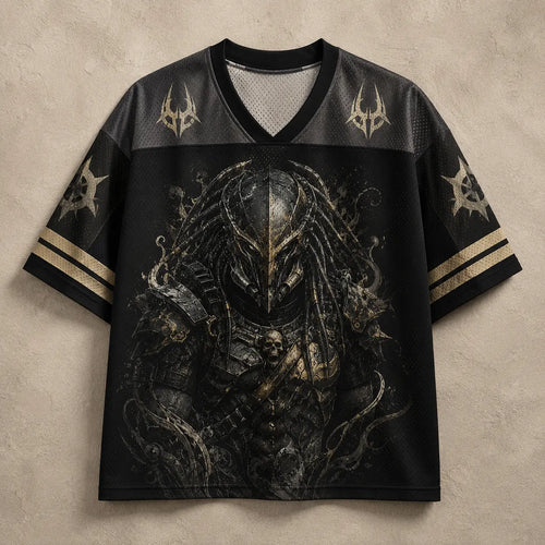 Sci Fi Jersey Shirt Black Armoured Hunter Premium Edition Chaosbornwear
