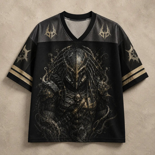 Sci Fi Jersey Shirt Black Armoured Hunter Premium Edition Chaosbornwear
