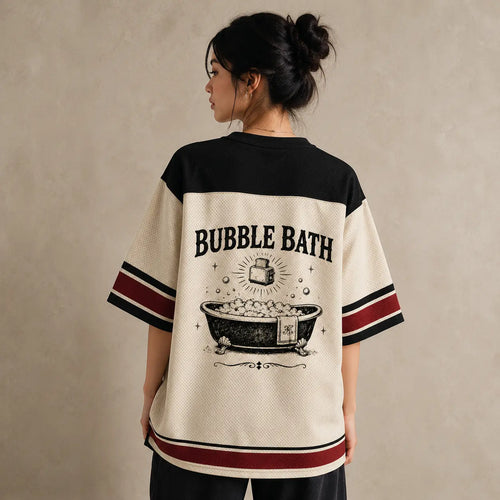 Skeleton Jersey Shirt Live Laugh Bubble Bath Graphic Chaosbornwear