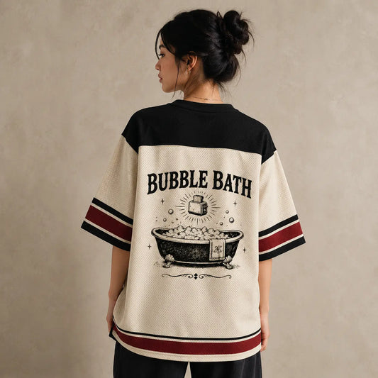 Skeleton Jersey Shirt Live Laugh Bubble Bath Graphic Chaosbornwear