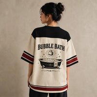 Skeleton Jersey Shirt Live Laugh Bubble Bath Graphic Chaosbornwear