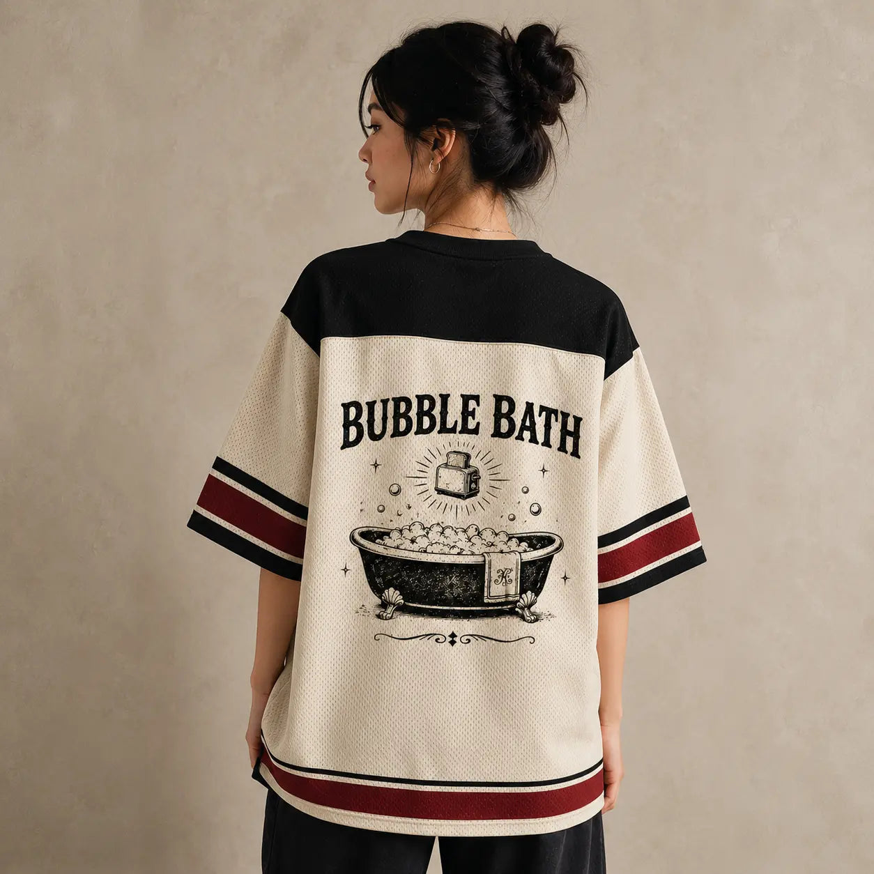 Skeleton Jersey Shirt Live Laugh Bubble Bath Graphic Chaosbornwear