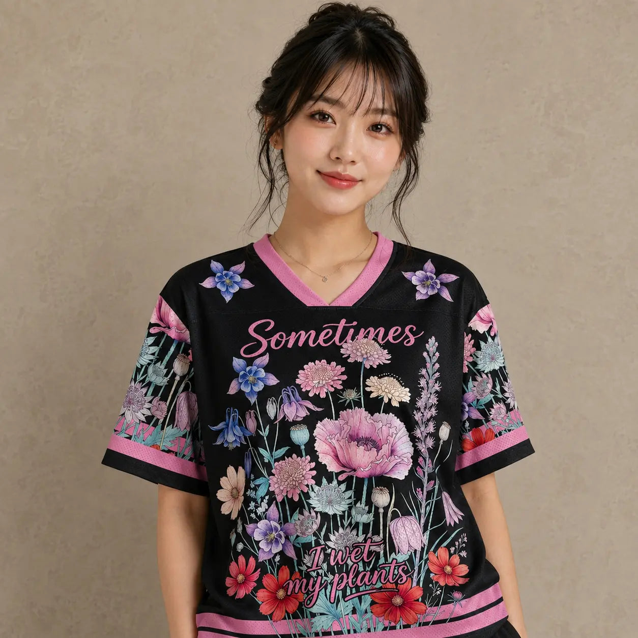 Sometimes I Wet My Plants Wildflower Jersey Shirt Floral Chaosbornwear