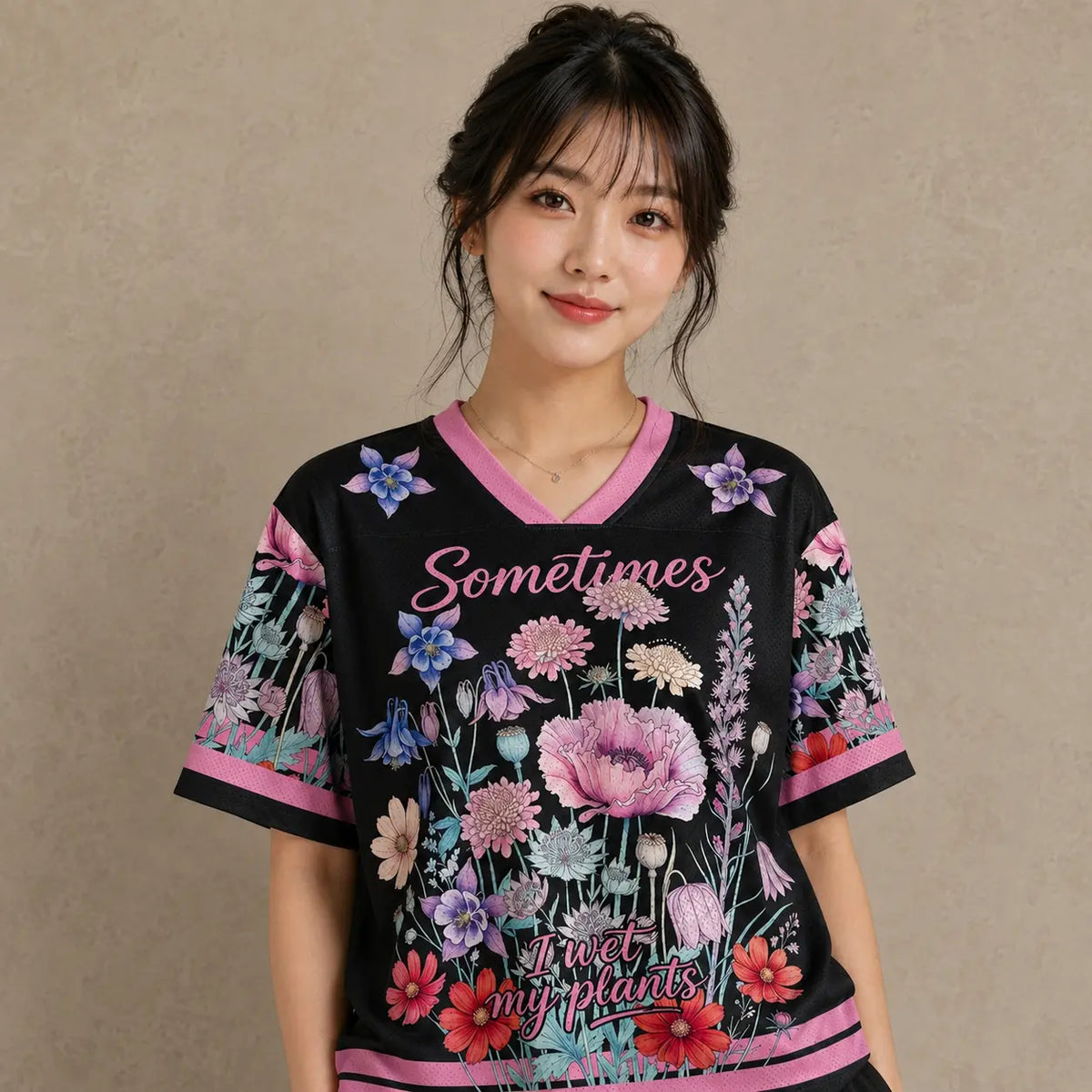 Sometimes I Wet My Plants Wildflower Jersey Shirt Floral Chaosbornwear