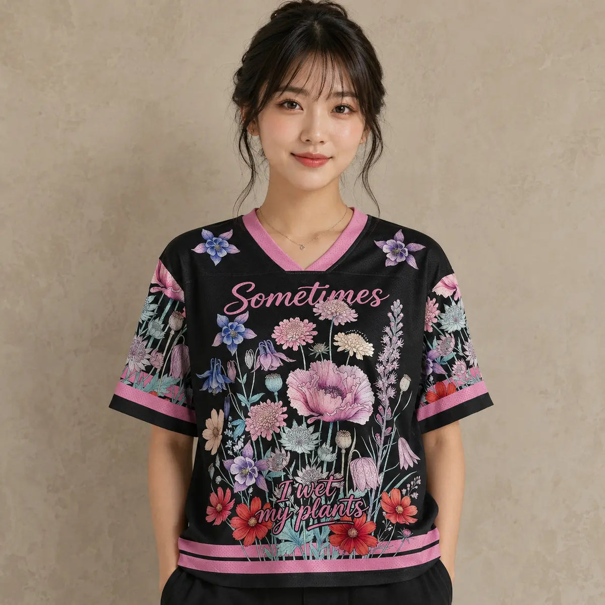 Sometimes I Wet My Plants Wildflower Jersey Shirt Floral Chaosbornwear