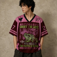 Sorry I'm Late Frog Kanji Jersey Shirt Trapped In The Void 27 Chaosbornwear
