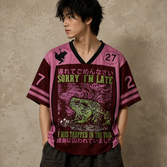 Sorry I'm Late Frog Kanji Jersey Shirt Trapped In The Void 27 Chaosbornwear