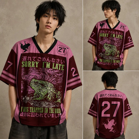 Sorry I'm Late Frog Kanji Jersey Shirt Trapped In The Void 27 Chaosbornwear