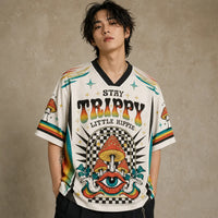 Stay Trippy Little Hippie Mushroom Eye Jersey Shirt 99 Chaosbornwear