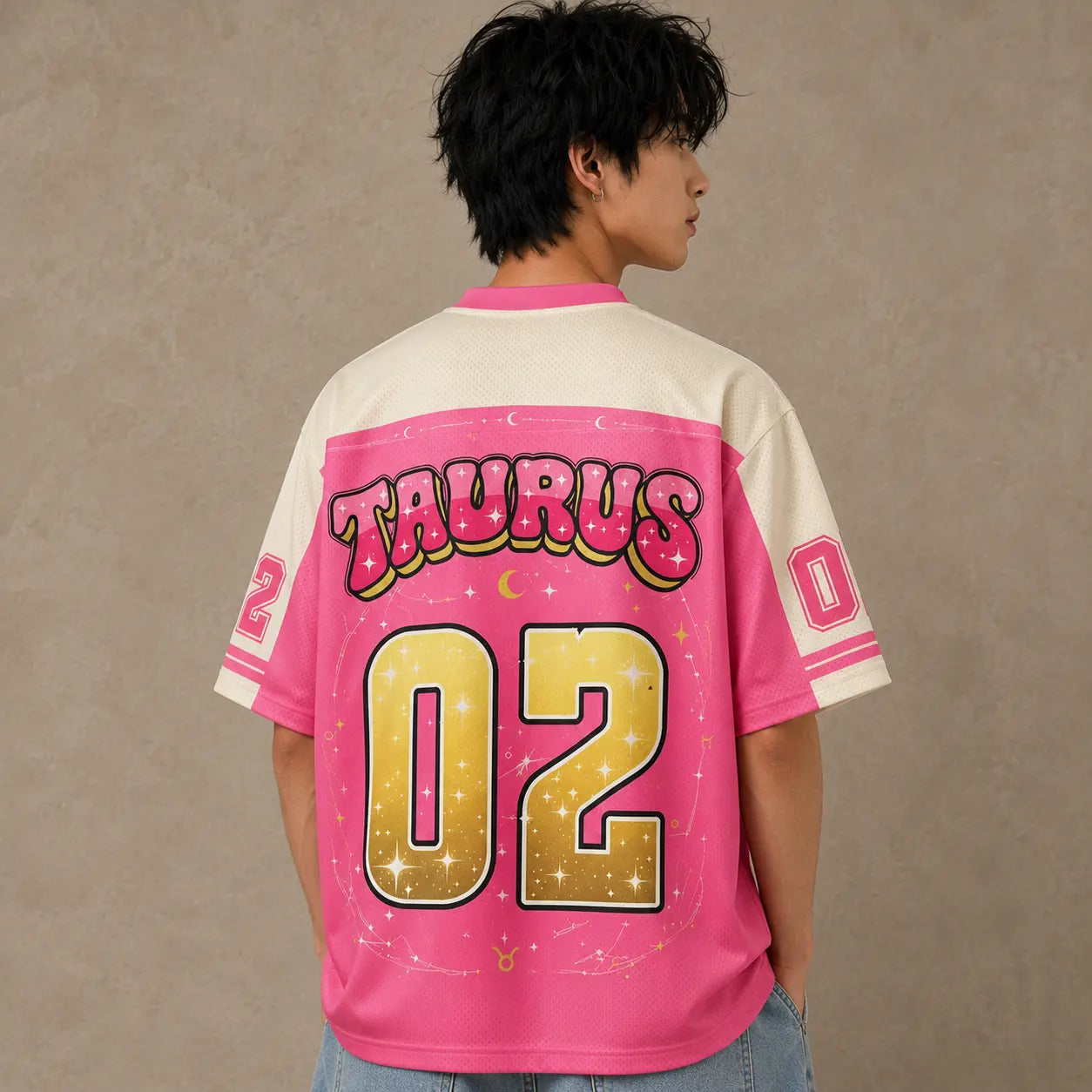 Taurus Zodiac Star Sign Floral Jersey Shirt Celestial Bull 02 Chaosbornwear