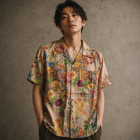 Vintage Floral Shirt Cream Botanical Button Up Shirt Chaosbornwear