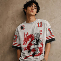 Vintage Japanese Anime T Shirt Red Dragon Graphic Tee Chaosbornwear