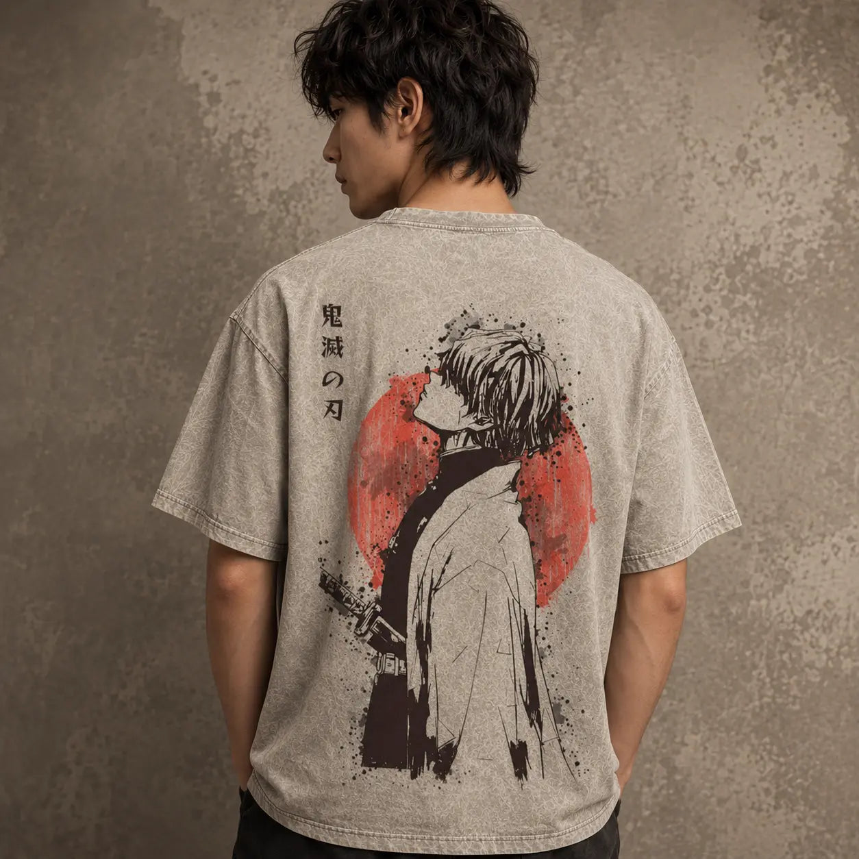 Vintage Japanese Graphic T Shirt Red Sun Back Print Chaosbornwear
