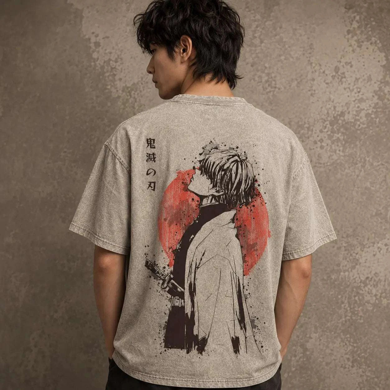 Vintage Japanese Graphic T Shirt Red Sun Back Print Chaosbornwear