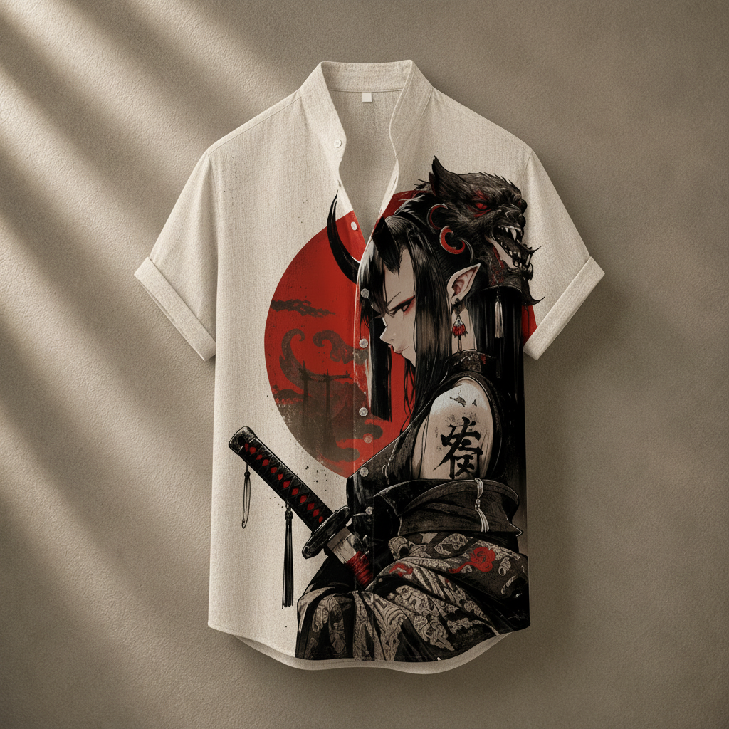 Vintage Retro Shirt Men’s Design Button Shirt Chaosbornwear