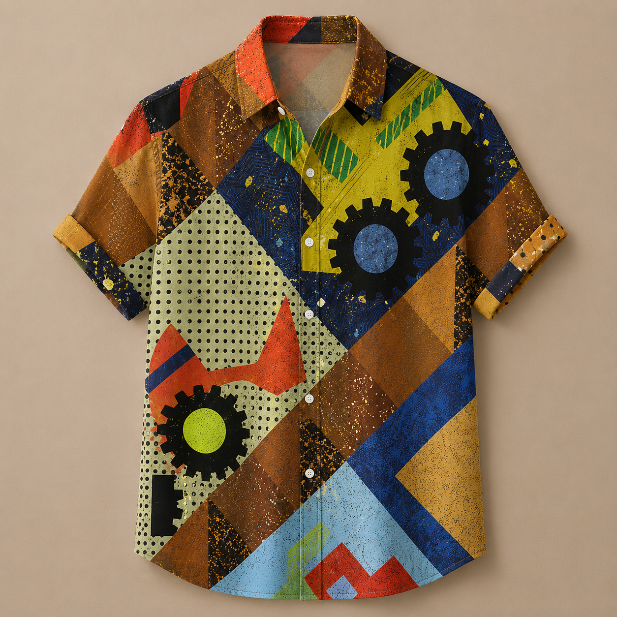 Vintage Retro Shirt Men’s Design Button Shirt Chaosbornwear