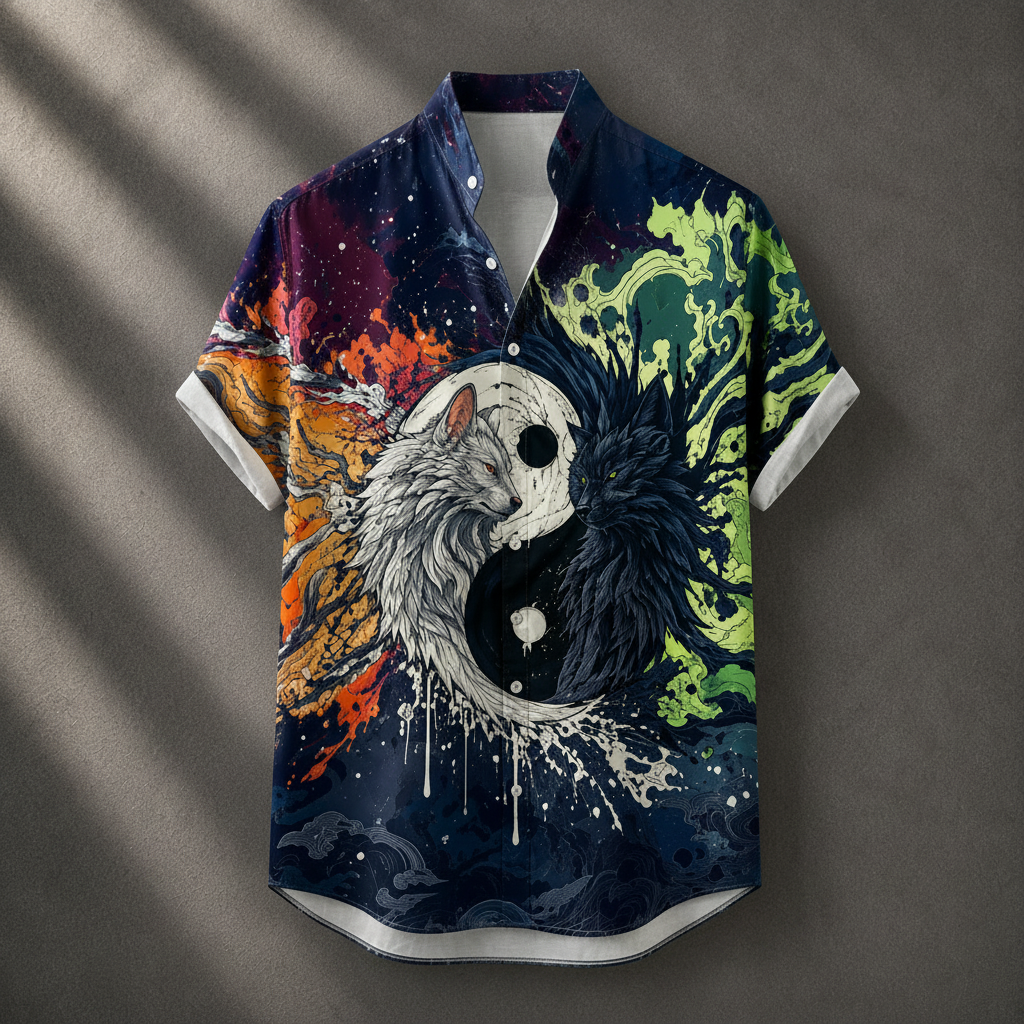 Vintage Retro Shirt Men’s Design Button Shirt Chaosbornwear