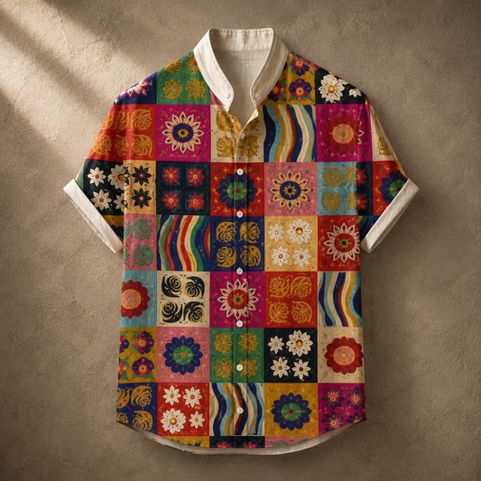 Vintage Retro Shirt Men’s Design Button Shirt Chaosbornwear