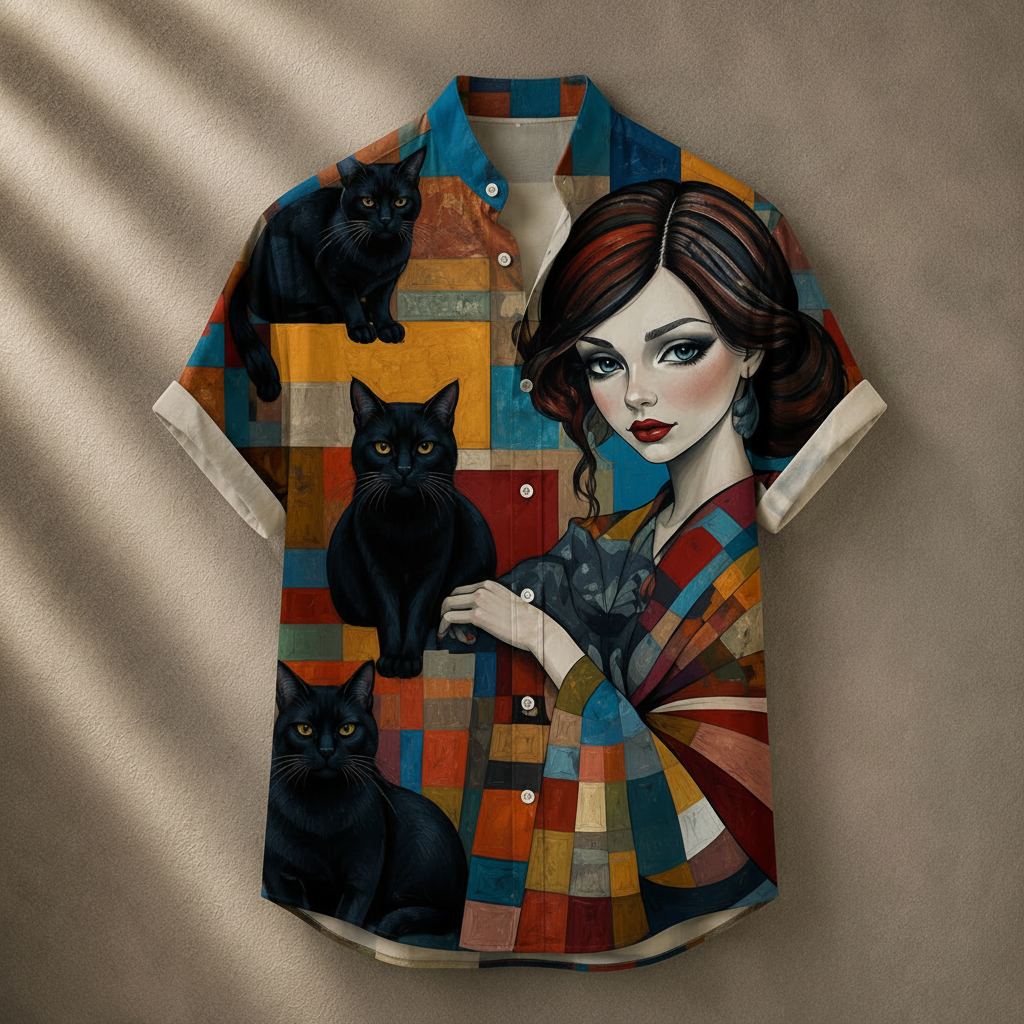 Vintage Retro Shirt Men’s Design Button Shirt Chaosbornwear