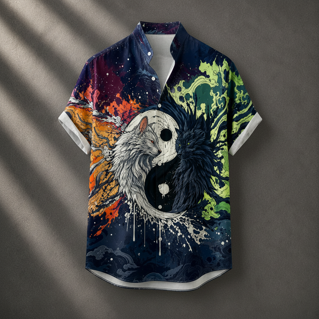 Vintage Retro Shirt Men’s Design Button Shirt Chaosbornwear