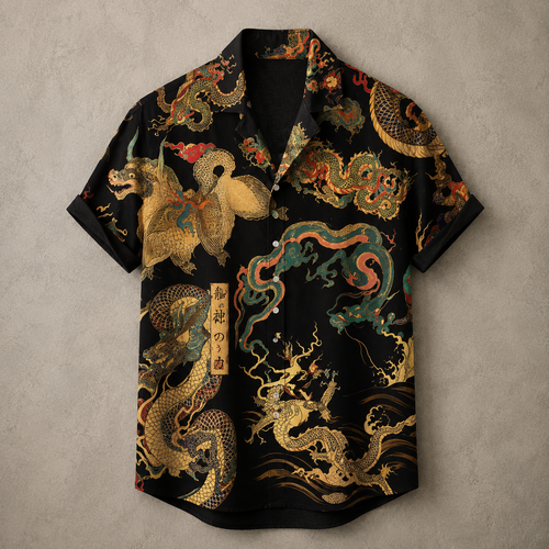 Vintage Retro Shirt Men’s Design Button Shirt Chaosbornwear