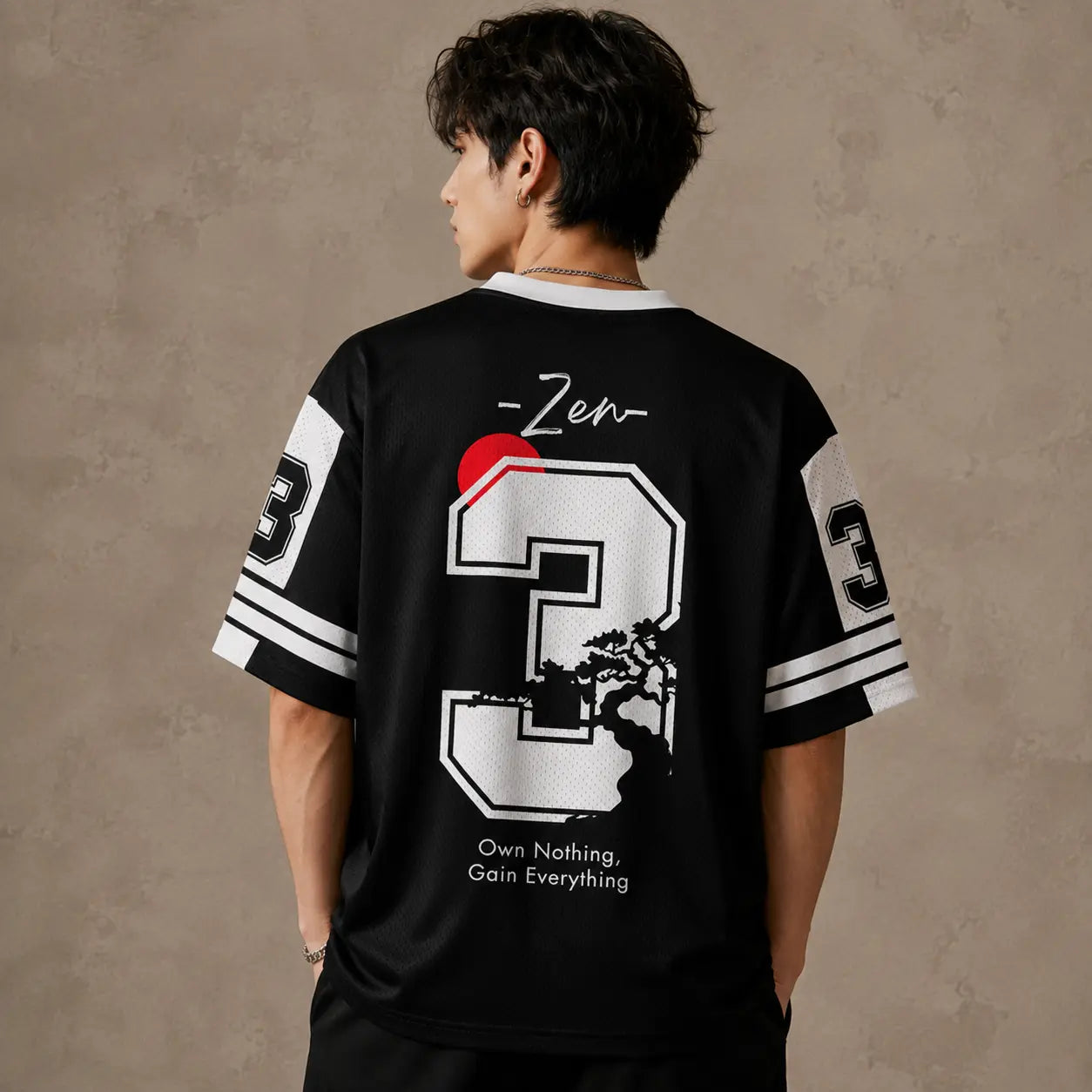 Zen Bonsai Kanji Jersey Shirt Own Nothing Gain Everything 3 Chaosbornwear